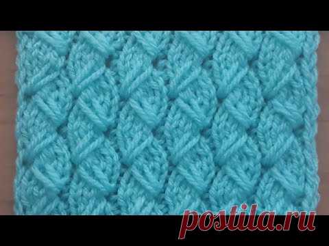 Красивый рельефный узор спицами для свитера, кофточки, кардигана, жилета, шапочки.