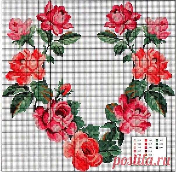 Вышивка крестиком. Сердечки