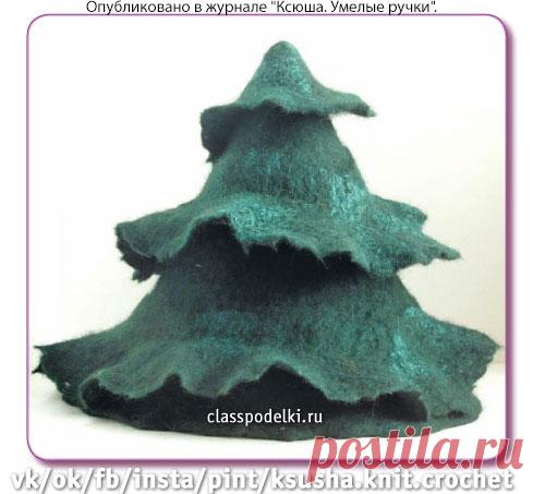 Елочка из шерсти. - Поделки к Рождеству и Новому Году - Поделки к праздникам - Каталог статей - Классные поделки