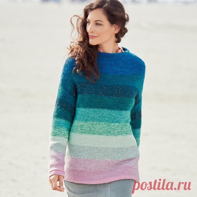 Многоцветный джемпер - схема вязания спицами. Вяжем Джемперы на Verena.ru