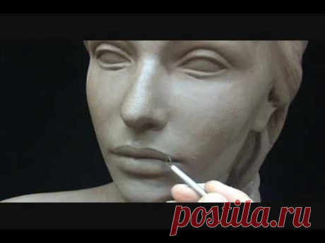 Sculpting a female head in clay. Sculpting tutorial and demo. - YouTube