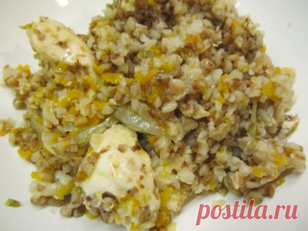 Гречка с курицей и тыквой