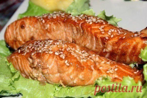 шеф-повар Одноклассники: Cемга с соево-медовом соусе