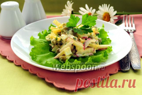 Салат с сыром, редисом и зелёным горошком рецепт с фото на Webspoon.ru
