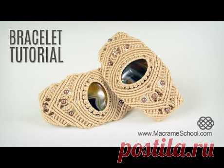 Macrame Bracelet with Stone - Tutorial in Vintage Style