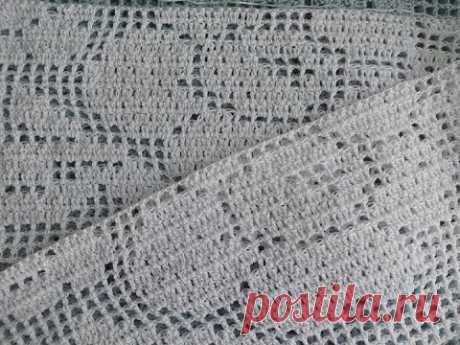 Филейная туника&quot; Розы и бабочки&quot; 1 часть ( fillet crochet  tunic)