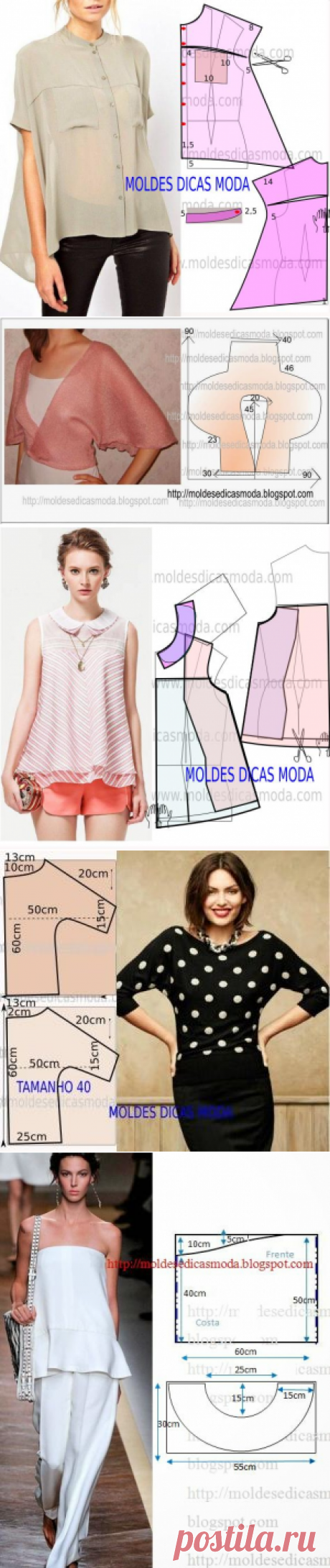 Блузки +выкройка.(22часть)