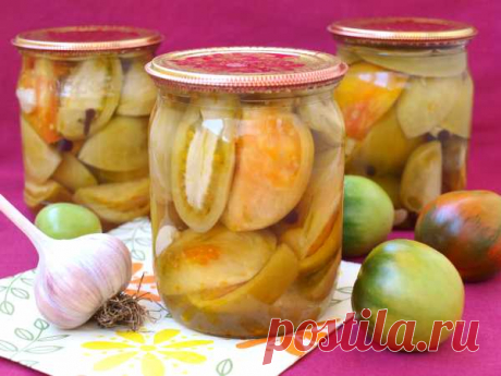 Маринованные зелёные помидоры на зиму — рецепт с фото пошагово