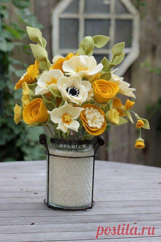 Мягкое очарование цветов из фетра — Рукоделие