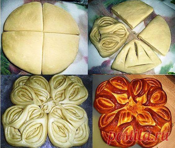 Ингредиенты: 
мука — 3 стакана
 молоко — 3/4 стакана 
кефир или йогурт — 1/2 стакана 
сода — 1/3 чайной ложки
 дрожжи сухие — 8 г 
соль — на кончике ножа 
мед — 1 чайная ложка растительное 
масло — 1/4 стакана 
яйцо — 1 штука
 яичный желток — 1 штука 
коричневый сахар — 1 столовая ложка 
растительное масло — 2 столовые ложки.