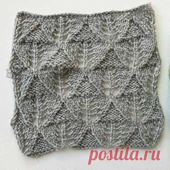 Рельефные ажурные ромбы спицами, схема узора + видео как связать - Самые красивые узоры спицами