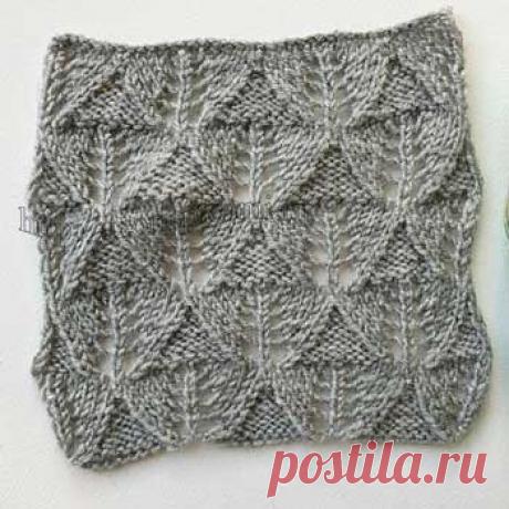 Рельефные ажурные ромбы спицами, схема узора + видео как связать - Самые красивые узоры спицами
