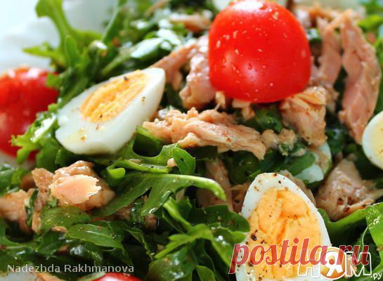 Салат с рукколой и тунцом - Рецепт с пошаговыми фотографиями - Ням.ру