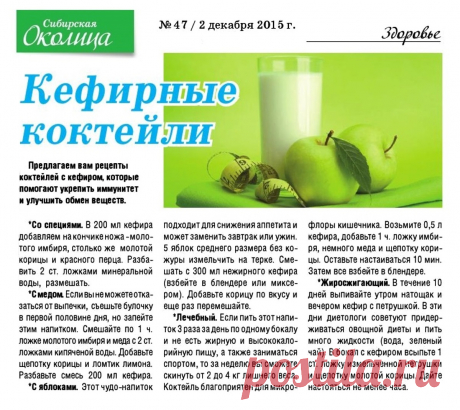 Кефирные коктейли