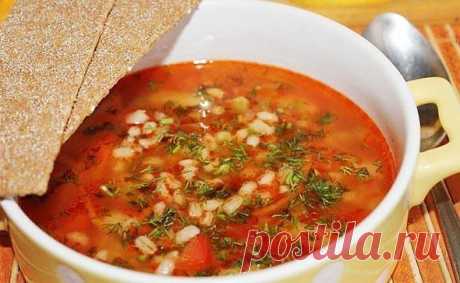 Рассольник с перловкой