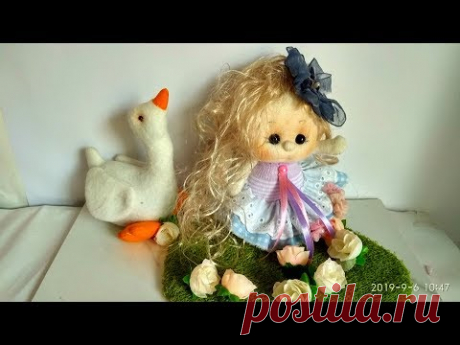 Кукла  из носка своими руками.Делаем прическу.Мастер класс. How to make a doll from a sock 1ч