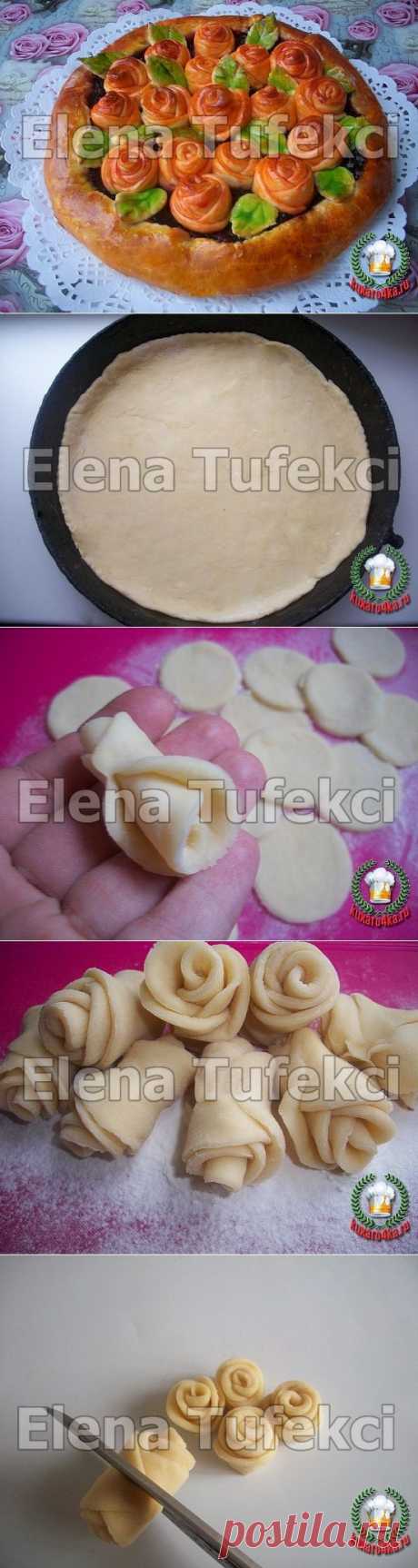 Очень красивый и вкусный дрожжевой пирог с розочками