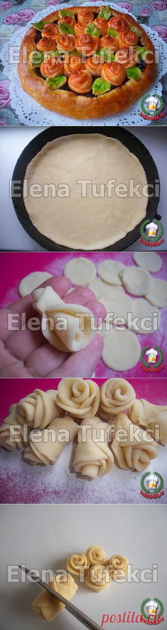Очень красивый и вкусный дрожжевой пирог с розочками