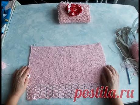 Вязание спицами Шапочка по диагонали (1 часть)