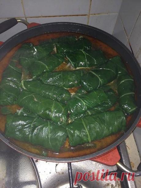 Голубцы из мангольда (Мангольд – это сорт свеклы с небольшим несъедобным корнем и съедобными листьями, которые очень сочные. Мангольд также называют листовой свеклой.