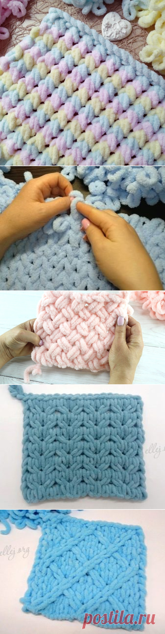 Плюшевые пледы БЕЗ крючка. Несколько вариантов из Alize Puffy | Вяжем Тут