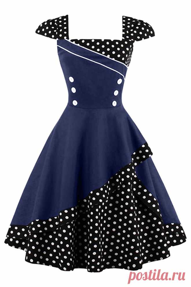 Complete your retro style with our Atomic Black and Navy Rockabilly Cocktail Dress. https://atomicjaneclothing.com/products/atomic-black-and-navy-rockabilly-cocktail-dress