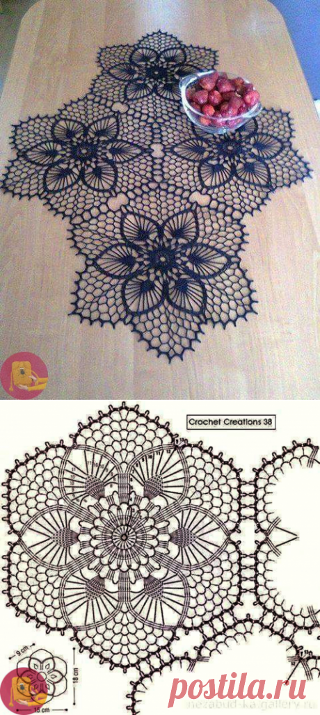 Изумительно красивая салфетка крючком — Сделай сам, идеи для творчества - DIY Ideas