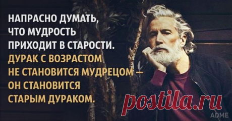 Напрасно думать, что мудрость приходит в старости