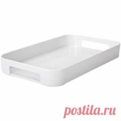 Amazon.com | Зак! Дизайн тощий Галерея поднос, легкий для того чтобы держать ручки, bpa-свободно пластмасса, 13&quot; х 7 1/2&quot;, Белый: подносы сервировки