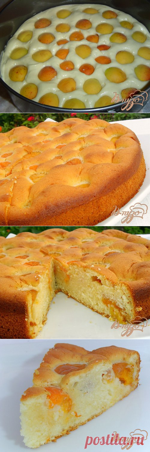 Бисквитный пирог с медом и абрикосами