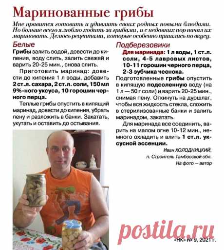 Маринованные грибы (белые и подберезовики)