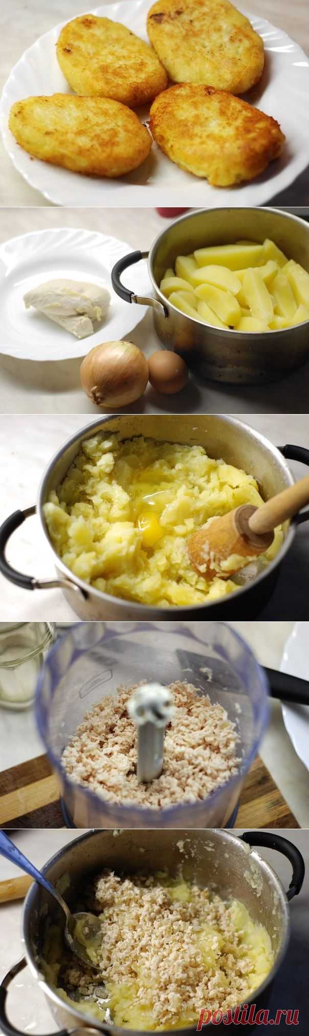 Картофельные котлеты с курицей | Готовим вместе
