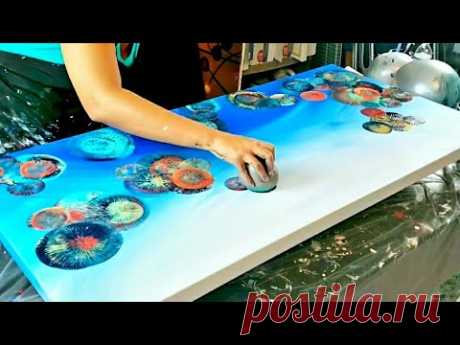 5 Surpreendente e Único Acrílico Resumo Pinturas - Balão Esmagar - Fluido Arte