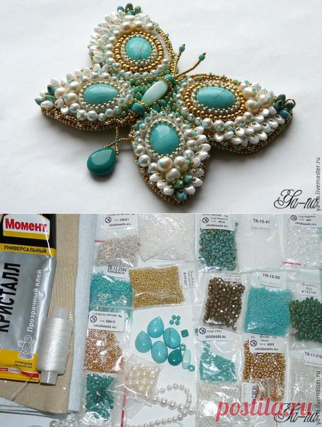 Великолепная брошь-бабочка своими руками