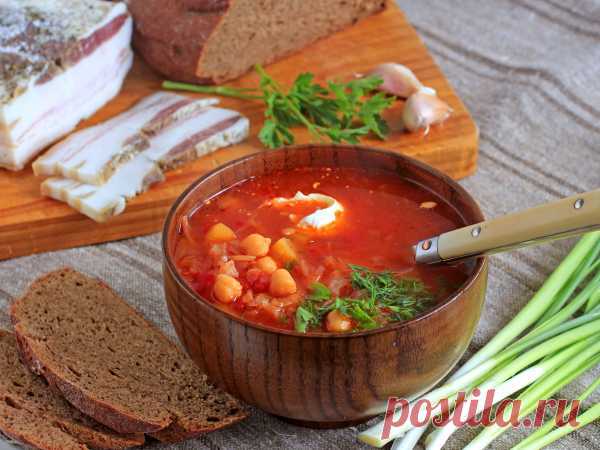 Борщ с нутом (без мяса) - рецепт с фото пошагово