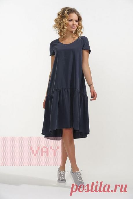 Летние платья для работы в офисе от марки VAY. Женские летние офисные платья VAY (артикул 3408), цветовое решение т.синий. Ещё больше женских платьев марки ВЭЙ на наших сайтах. Официальное представительство бренда VAY: купить в розницу в магазине Согревай.ру https://www.sogrevay.ru, оптовые закупки на Ньювэй.ру https://www.newvay.ru