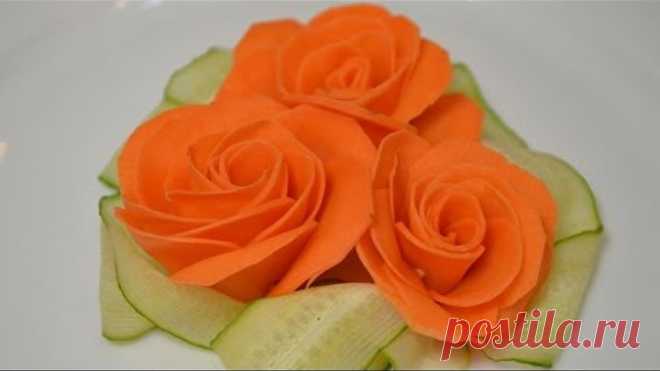 Украшение из овощей Роза из морковки