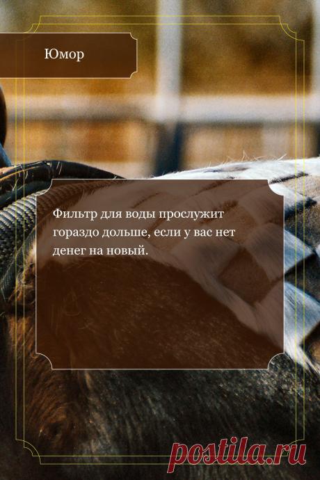 Цитата про «Юмор» — Фильтр для воды прослужит гораздо дольше, если у…