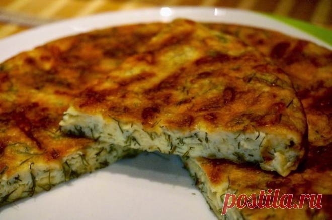 Нехачапури – вкусный сырный пирог с зеленью на сковороде