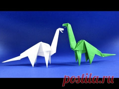 Как сделать динозавра из бумаги. Оригами Диплодок