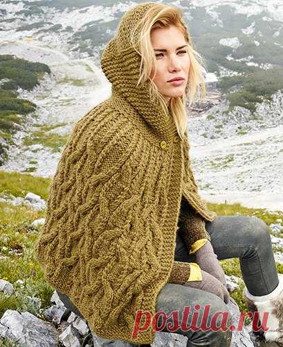 Накидка с капюшоном и узором из «кос» 👉 https://verena.ru/vyazanie-spicami/nakidka-s-kapyusho..

#СреднийУровень@best_burda #ВязаниеНаСпицах@best_burda 

Благодаря толстой смесовой пряже из альпака и овечьей шерсти узоры с «косами», которыми связана эта накидка с капюшоном, предстают в самом выгодном свете.
Журнал «Verena. Спецвыпуск» № 3/2017