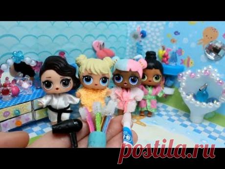Куклы  ЛОЛ  и ВАННАЯ КОМНАТА. Как сделать зубную щётку и фен для кукол LOL SURPRISE своими руками.