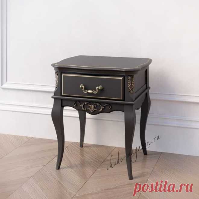 Тумба черная из массива бука с одним выдвижным ящиком купить по цене 25 000 руб. в Москве — интернет магазин chudo-magazin.ru