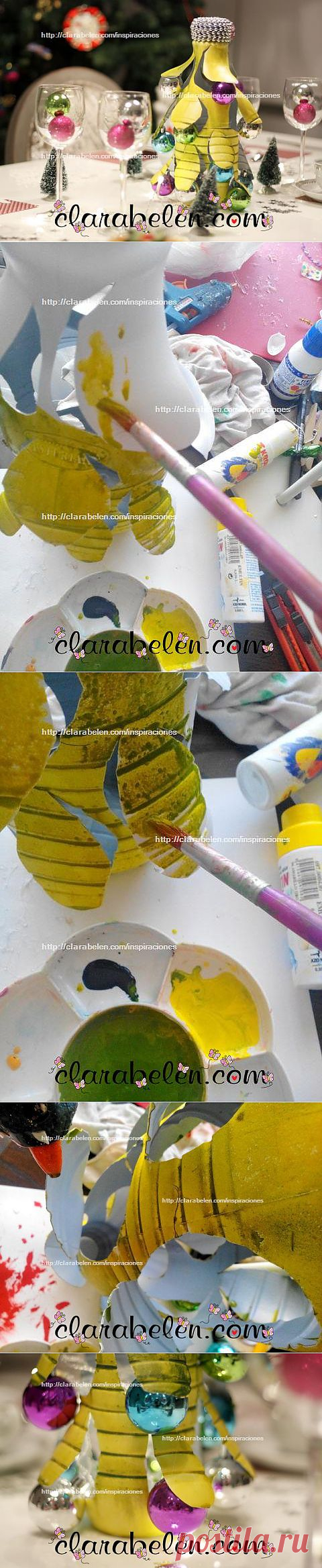 árbol de Navidad hecho con una botella de plásticoInspiraciones: manualidades y reciclaje