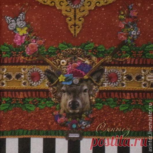 Купить салфетки для декупажа олень барокко декупажная салфетка - салфеткадлядекупажа, салфеткадекупажная, цветочный орнамент