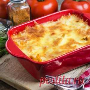 Лазанья с мясным фаршем, грибами и базиликом