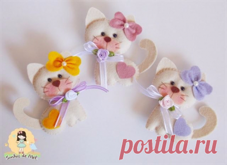 Котята из фетра.