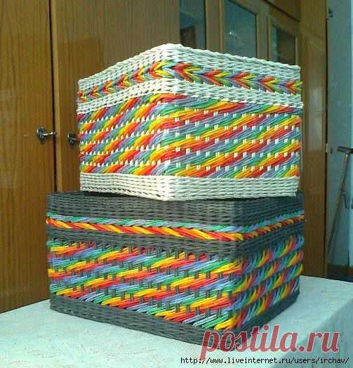 Плетение из газет "МК трёхцветной косы" + фото для вдохновения