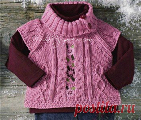 Жилет спицами для девочек - Modnoe Vyazanie ru.com
