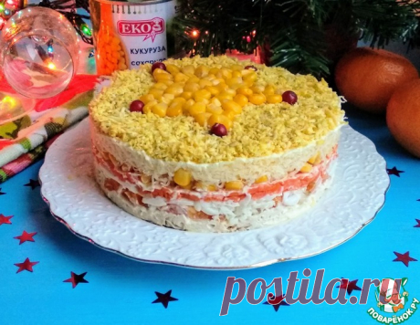 Салат с мандаринами и кукурузой – кулинарный рецепт